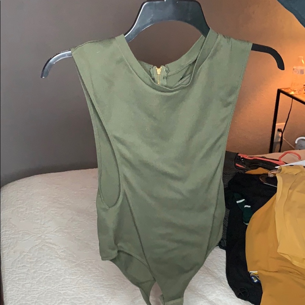 Green muscle bodysuit